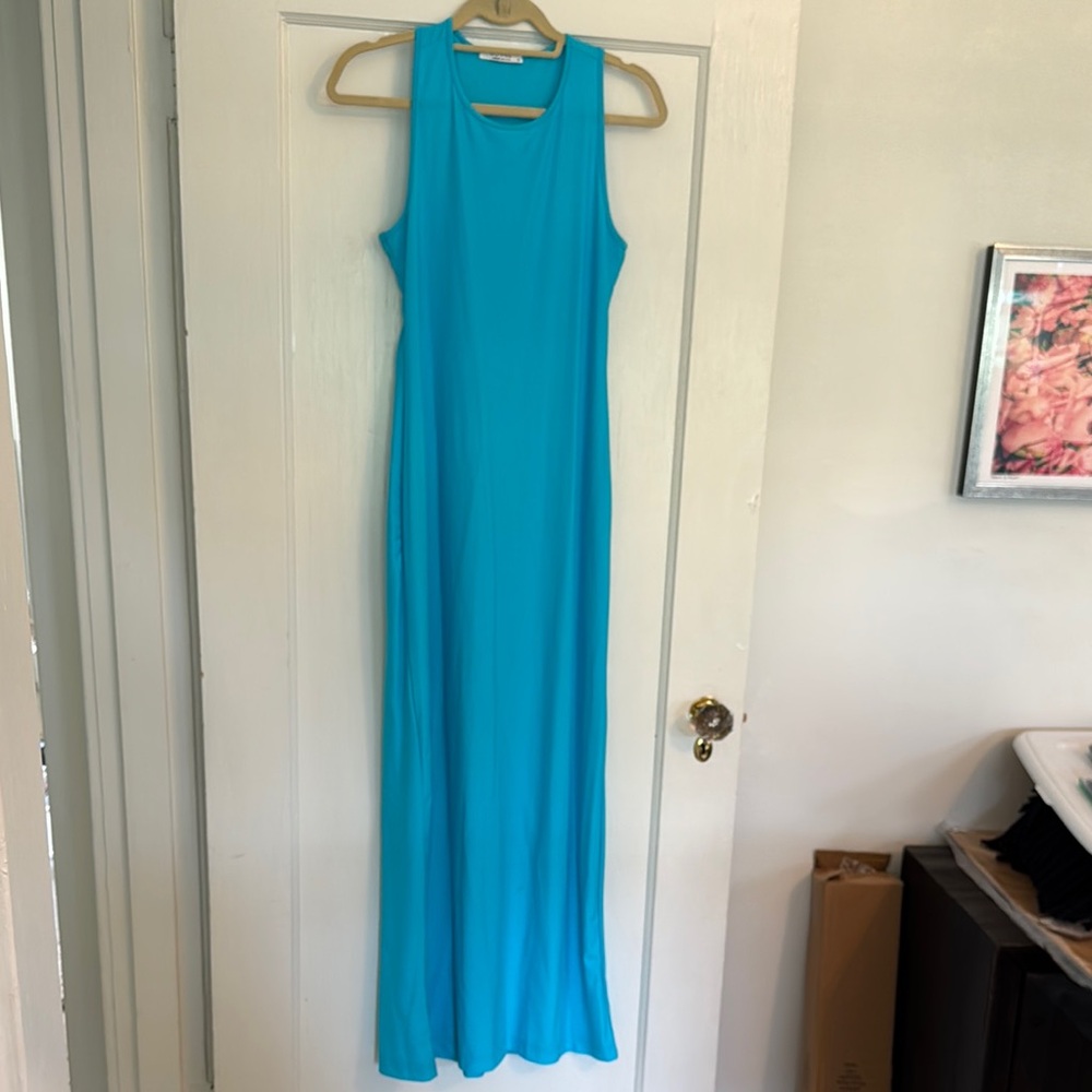 Cover - size small - Chi Blue Suncover Maxi Dress